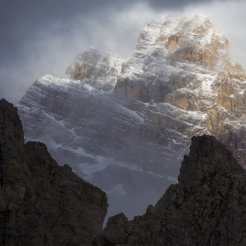 Monte Cristallo från Rifugio Fonda Savio